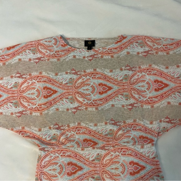 Women's JM Collections Tunic Top Flared Sleeve Aztec Pattern Multi Color Size PS - Picture 2 of 9